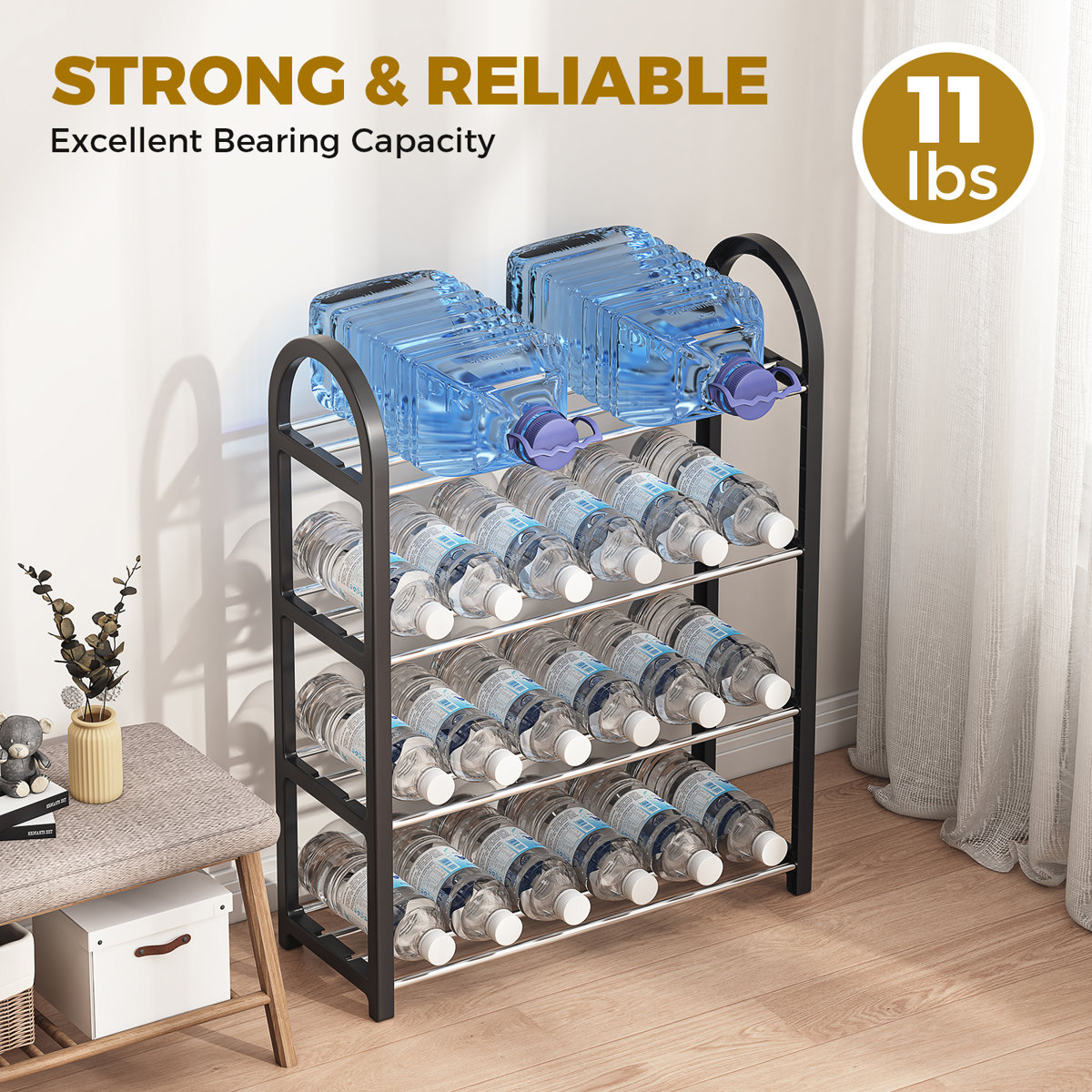 4 Tier Shoe Rack for Closet, Space-Saving & Durable Shoe Organizer, Easy Assembly Black 12 Pair Shoe Storage for Entryway